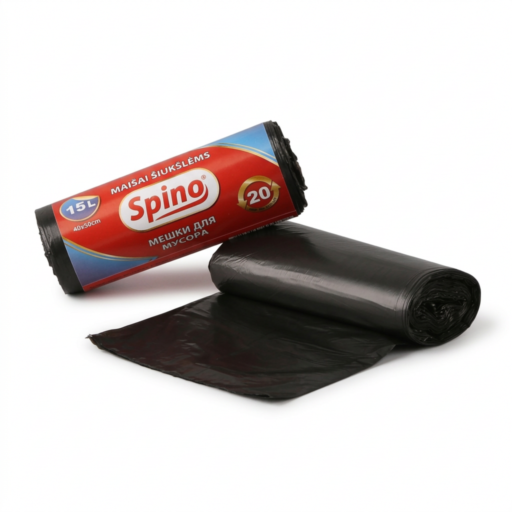 Spino black garbage bag 15L 400x500mm 8my