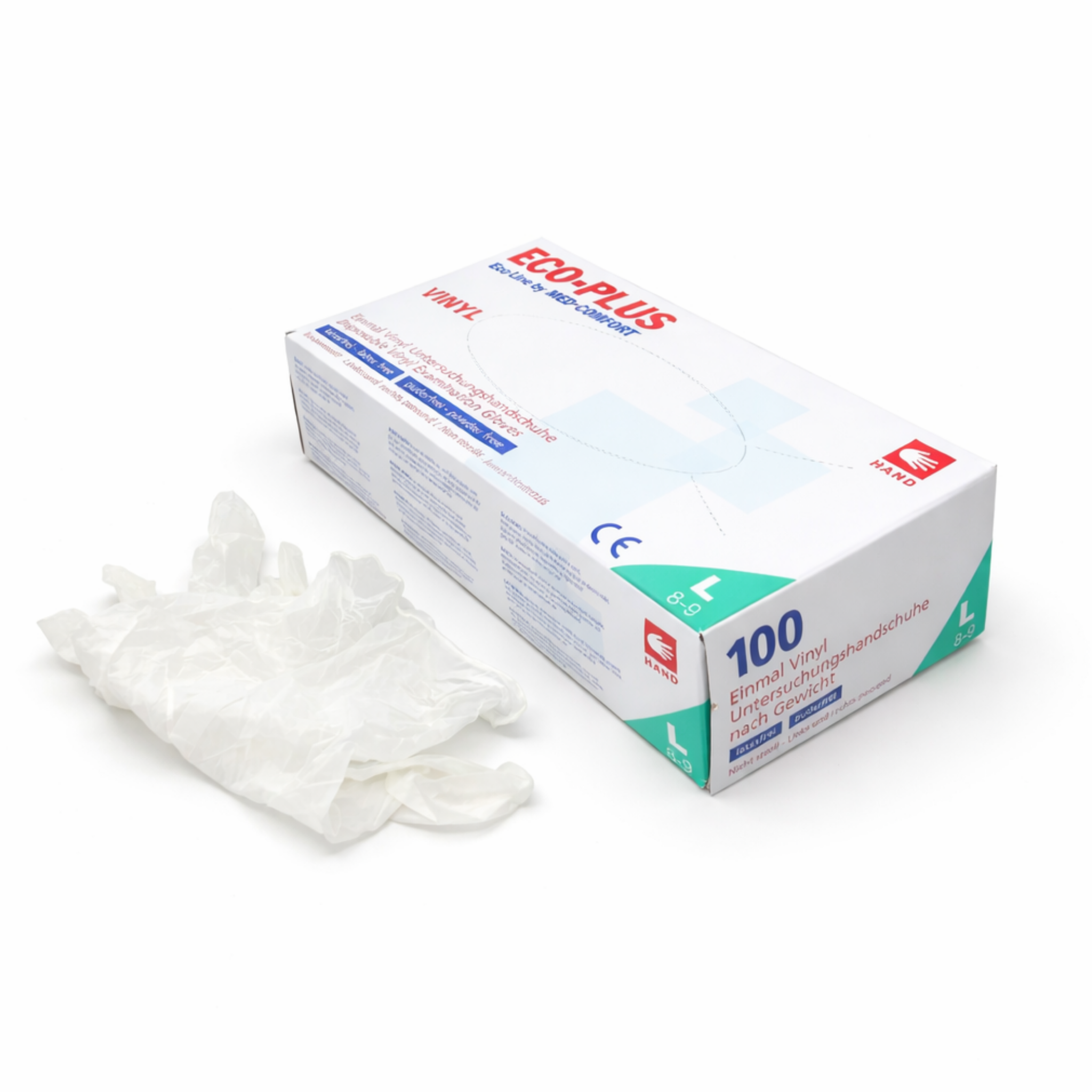 Transparent powder-free vinyl gloves 100pcs