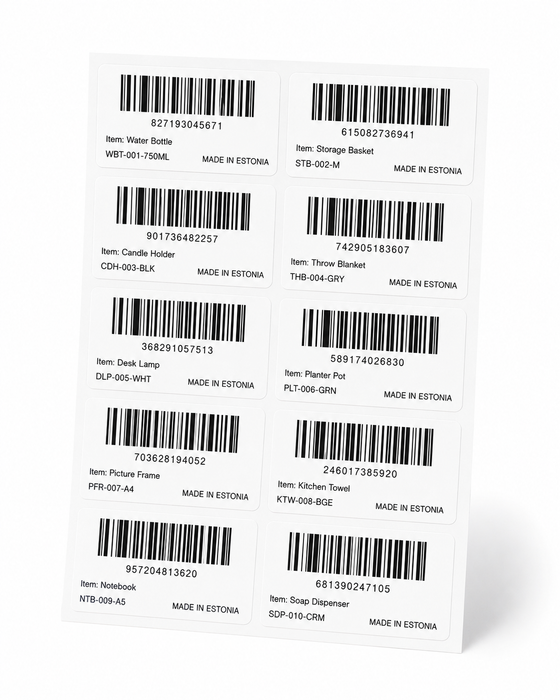 Product and Barcode Labels